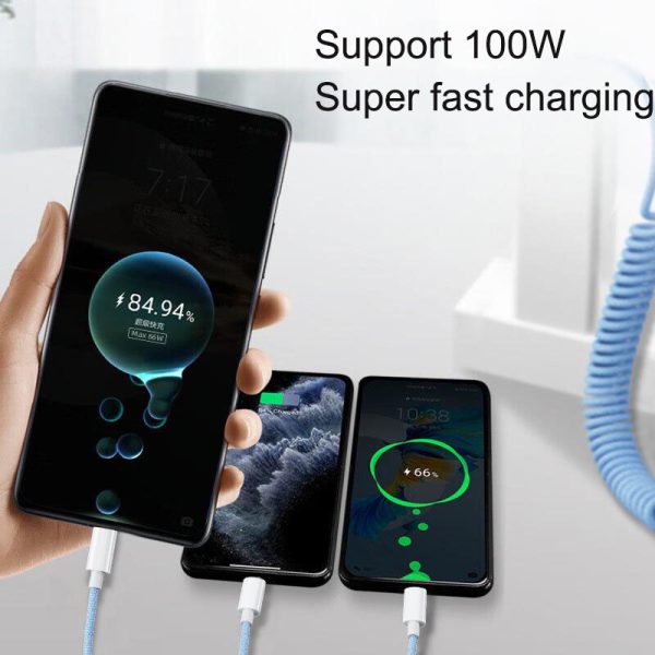 Suitable for one to three braided fast charging car data cable type-c three in one charging cable - Image 2