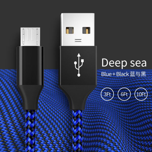 Android Phone V8 Fast Charging Micro Data Cable Braided Aluminum Alloy USB Charging Cable - Image 4