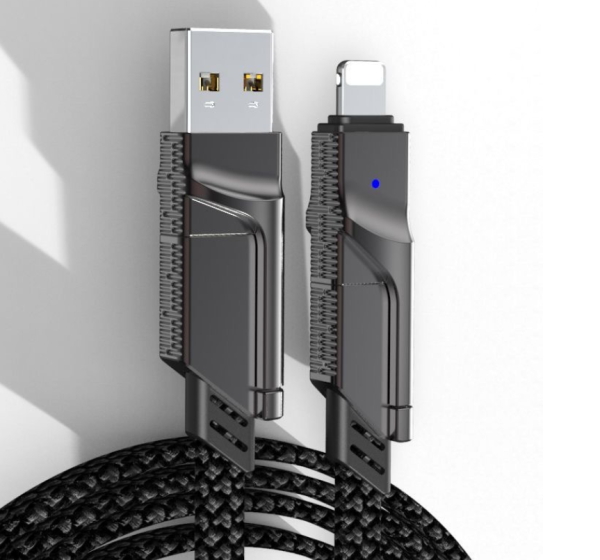 Four in one zinc alloy data cable two to two braided fast charging cable double ended type-c PD charging cable - Image 2