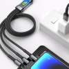 100W digital display light-emitting three in one fast charging one to three data cable suitable for Huawei Android Apple - Image 4