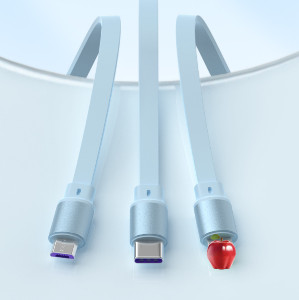 100W three in one telescopic data cable one to three charging cable - Image 5