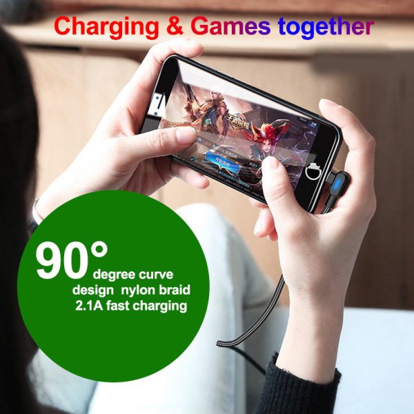 Double bend light mobile game data cable suitable for Android and Apple Type-C fast charging cable - Image 2