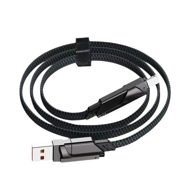 Four in one zinc alloy data cable two to two braided fast charging cable double ended type-c PD charging cable - Image 8