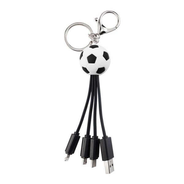 Creative keychain football data cable one to three charging cable football club commemorative gift charging cable - Image 6