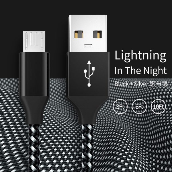 Android Phone V8 Fast Charging Micro Data Cable Braided Aluminum Alloy USB Charging Cable - Image 6