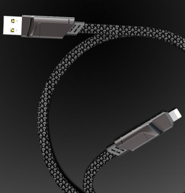 Four in one zinc alloy data cable two to two braided fast charging cable double ended type-c PD charging cable - Image 3