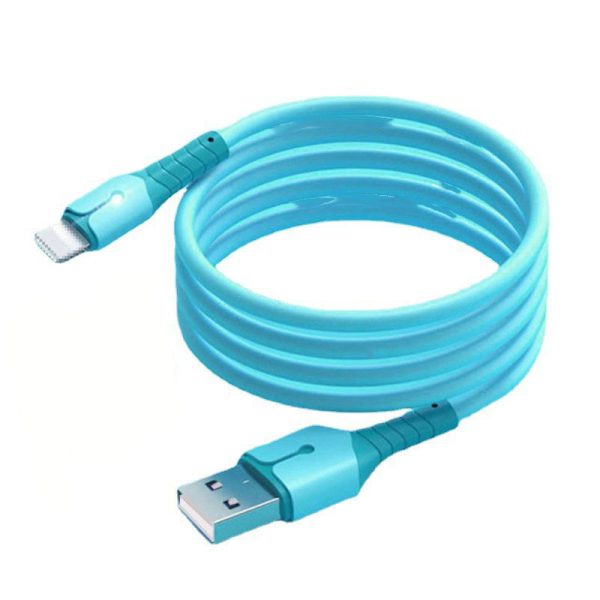 Liquid data cable with light, suitable for Apple Android TypeC fast charging cable, USB phone silicone charging cable - Image 2