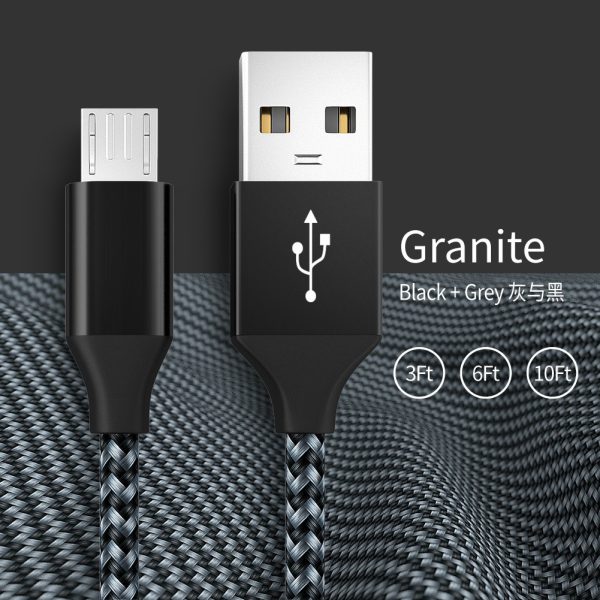 Android Phone V8 Fast Charging Micro Data Cable Braided Aluminum Alloy USB Charging Cable - Image 3