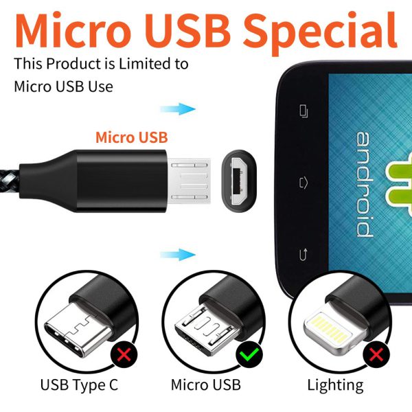 Android Phone V8 Fast Charging Micro Data Cable Braided Aluminum Alloy USB Charging Cable - Image 8