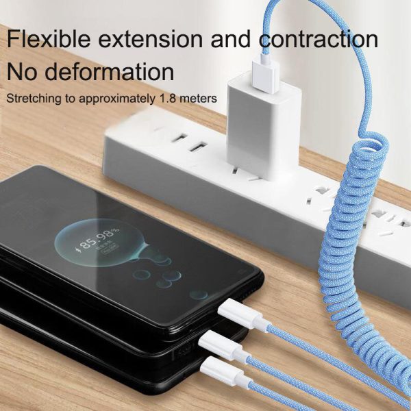 Suitable for one to three braided fast charging car data cable type-c three in one charging cable - Image 3