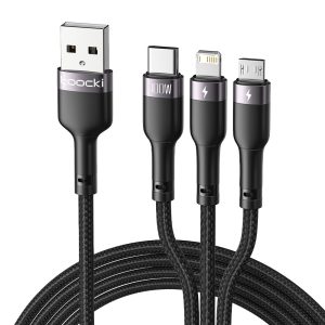 One to three 100W fast charging data compatible with Apple Typec Android phone braided charging cable