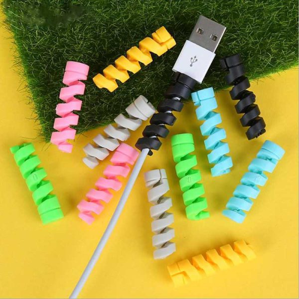 100Pcs Spiral Cable protector Data Line Silicone Bobbin winder Protective For iphone Samsung Android USB Charging earphone Case Cover - Image 3