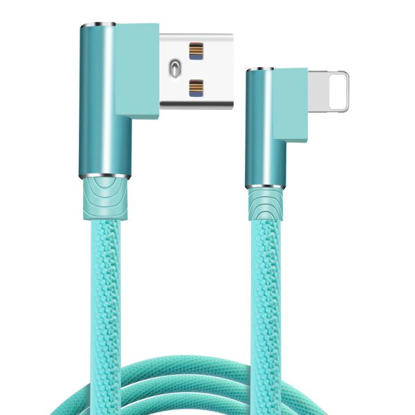 Double bend fast charging mobile data cable suitable for IOS Android Type-C 90 degree right angle mobile game charging cable - Image 2