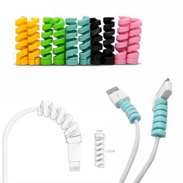 100Pcs Spiral Cable protector Data Line Silicone Bobbin winder Protective For iphone Samsung Android USB Charging earphone Case Cover - Image 2