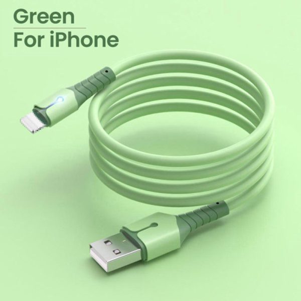 Liquid data cable with light, suitable for Apple Android TypeC fast charging cable, USB phone silicone charging cable - Image 4