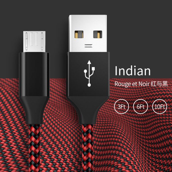 Android Phone V8 Fast Charging Micro Data Cable Braided Aluminum Alloy USB Charging Cable - Image 5