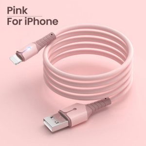 Liquid data cable with light, suitable for Apple Android TypeC fast charging cable, USB phone silicone charging cable