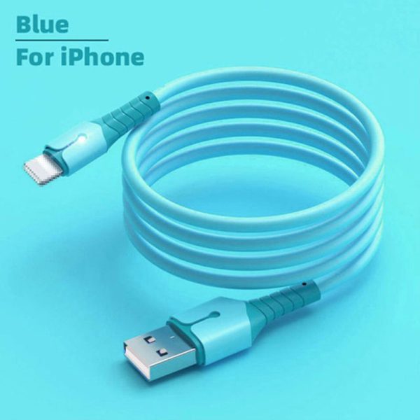 Liquid data cable with light, suitable for Apple Android TypeC fast charging cable, USB phone silicone charging cable - Image 6