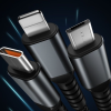 100W digital display light-emitting three in one fast charging one to three data cable suitable for Huawei Android Apple - Image 3